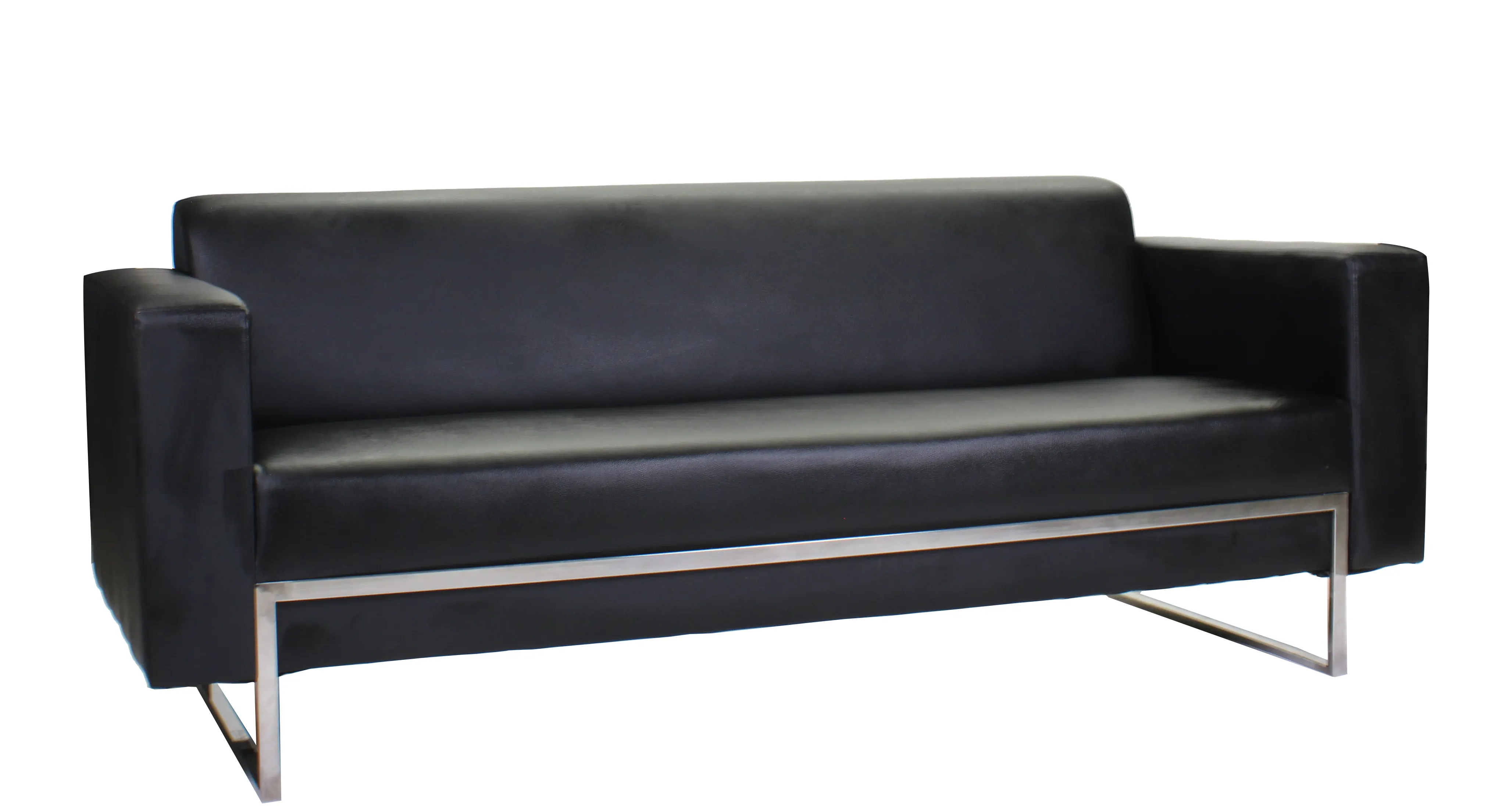 3 Seater Sofa In Black Color With Front View
